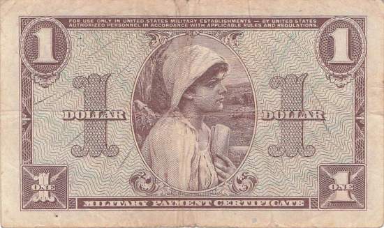 USA MPC Series 521 p.M33 1 Dollar 1954 F